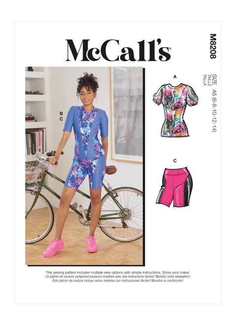 McCall's M8208 | Misses' Tops & Shorts | Front of Envelope