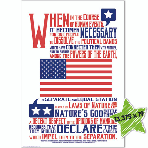 Declaration of Independence Poster 13" x 19"