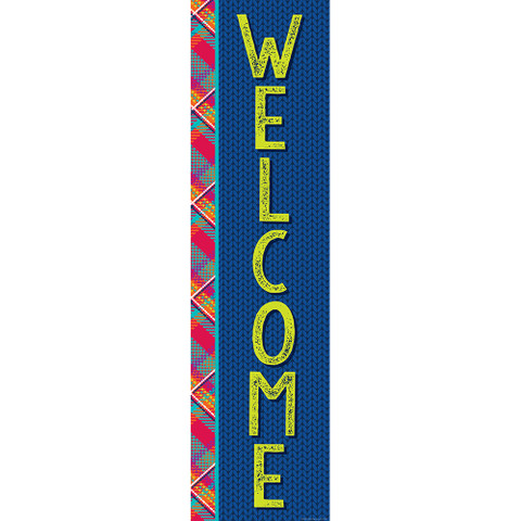 Plaid Attitude Welcome Vertical Banner