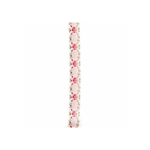 Offray Garland Floral Pattern Woven Ribbon Rose