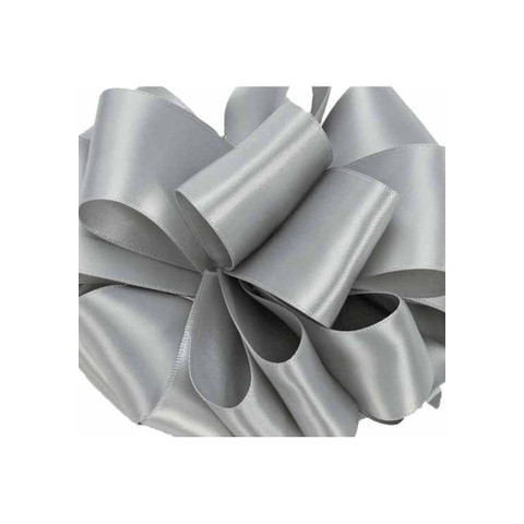 Offray Double Face Satin Ribbon Silver