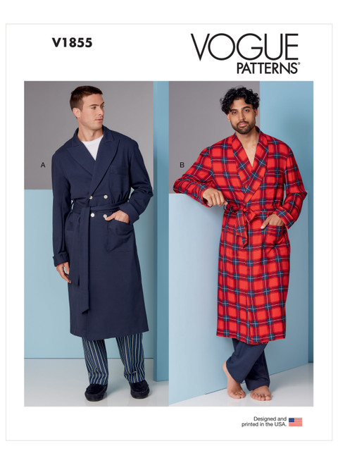 Vogue Patterns V1855 | Men's Robe and Belt