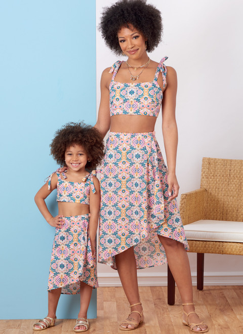 Butterick B6879 | Children's and Misses' Tops and Skirt