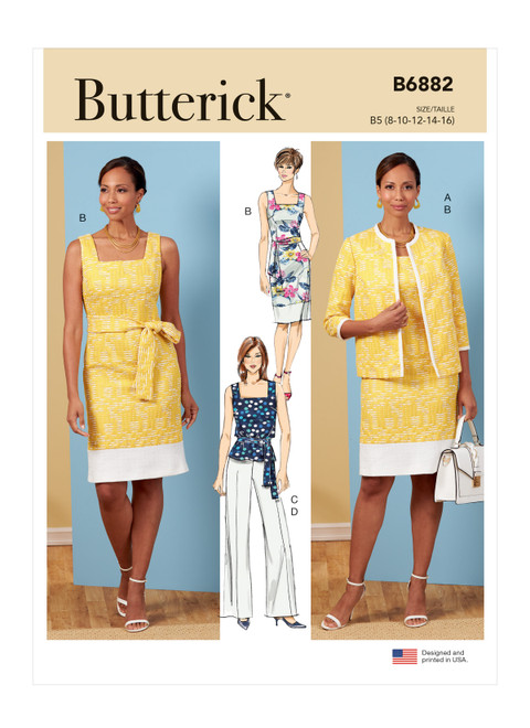 Butterick B6882 | Misses' Jacket, Dress, Top, Pants and Sash