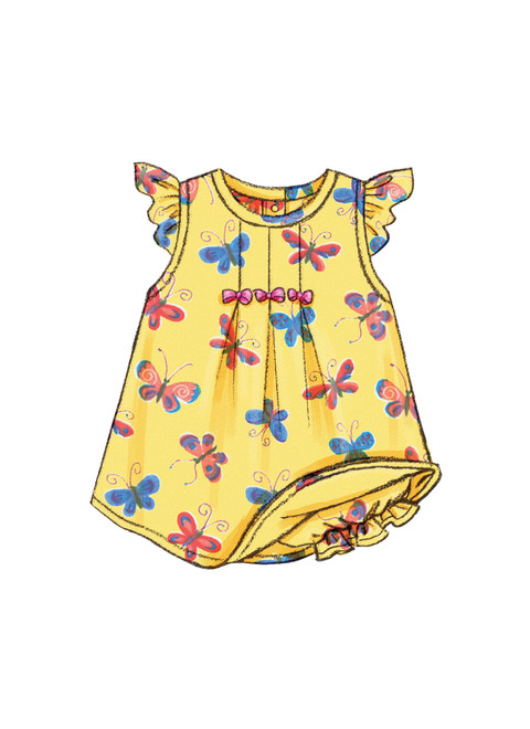 Butterick B3405 | Infants' Dresses, Top, Romper, Panties, Hat and Headband