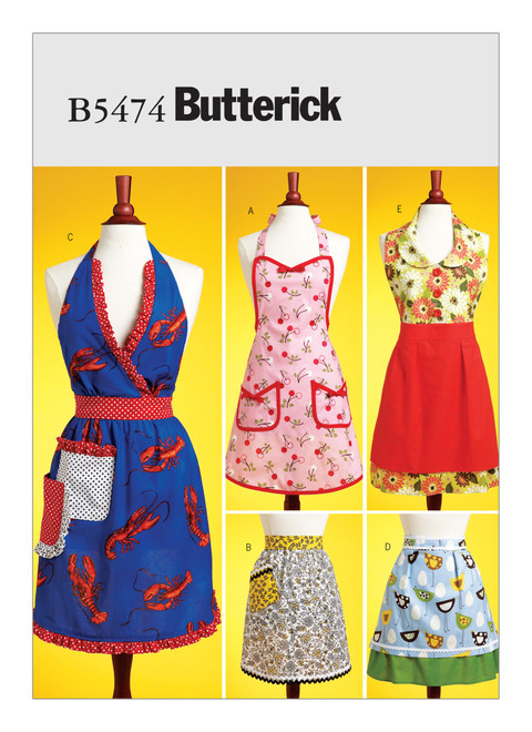 Butterick B5474 | Full-Length and Waist Aprons | Front of Envelope