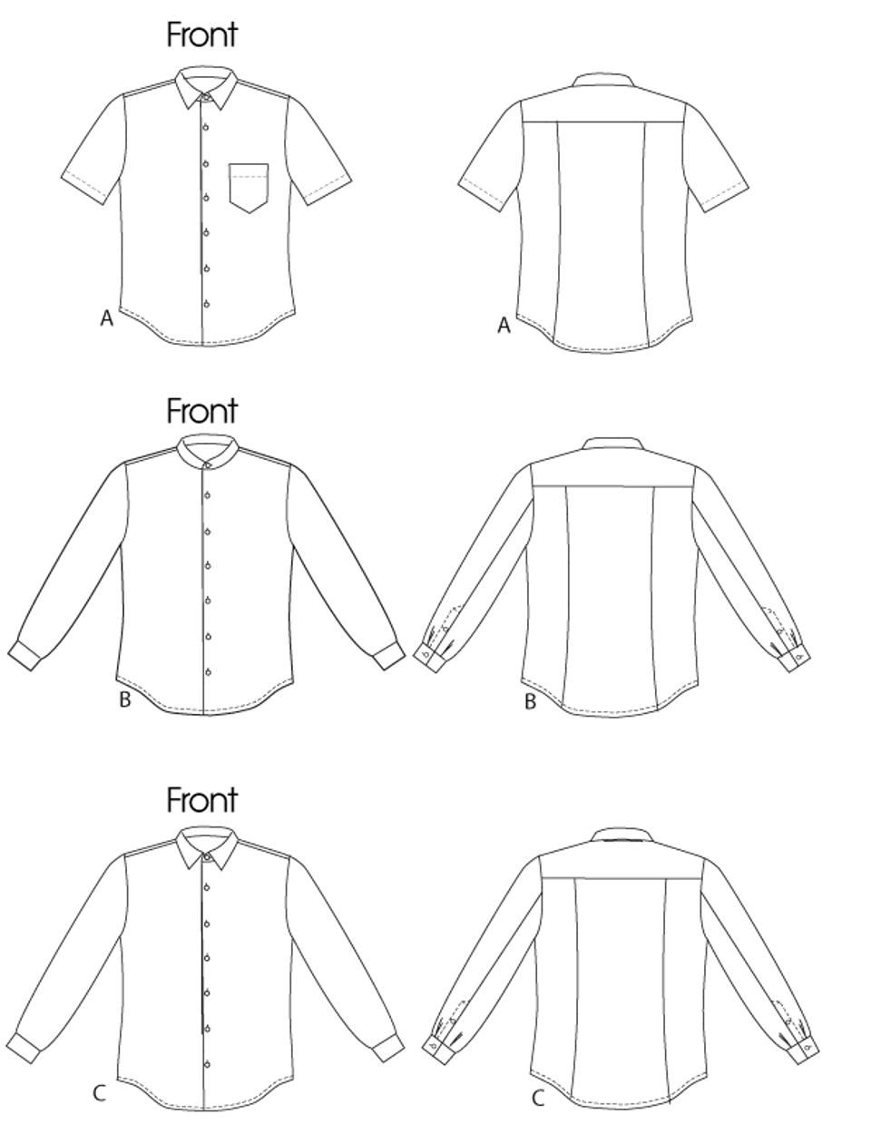 V8759 | Men's Button-Down Shirts | Vogue Patterns