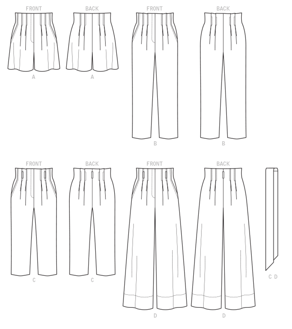 M8168 | Misses' Shorts, Pants & Sash | McCall's Patterns
