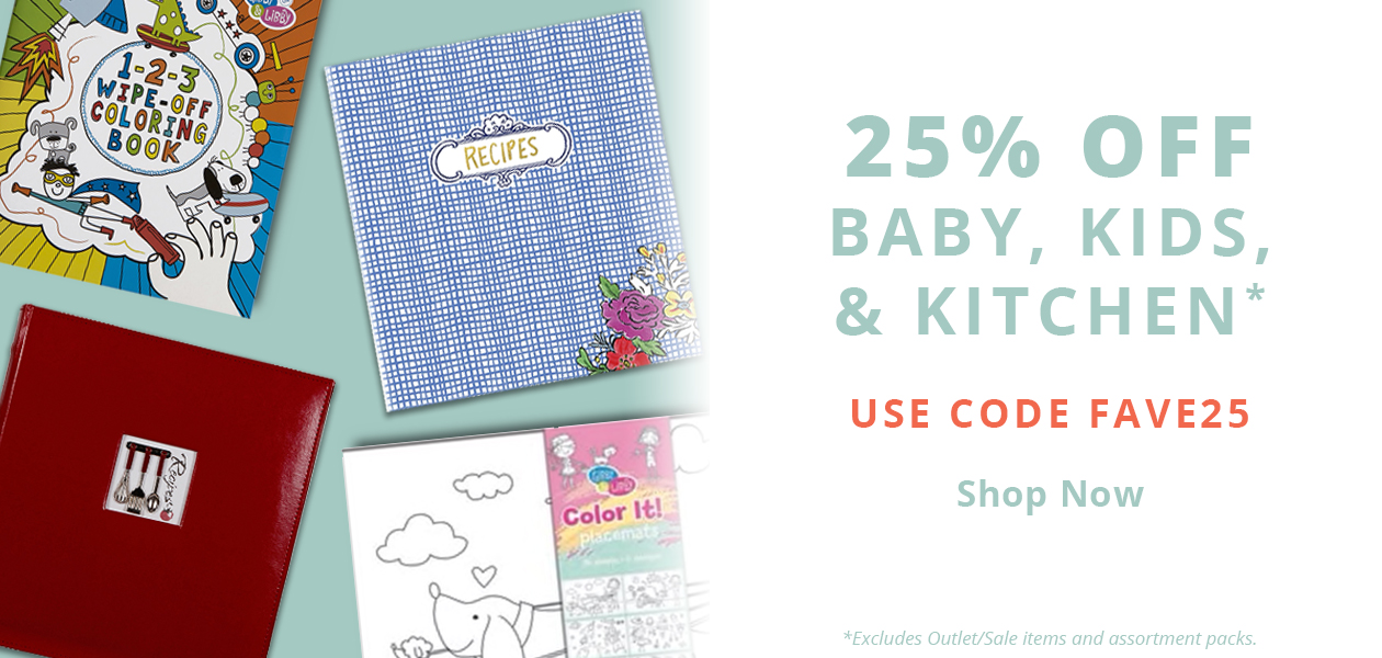 C.R. Gibson Sale 25% Off C.R. Gibson Baby, Kids, & Kitchen Products - Use code FAVE25