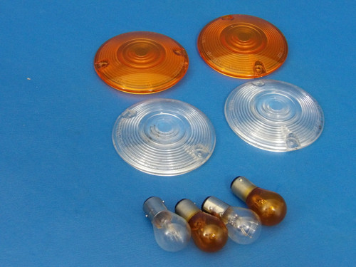 Harley-Davidson OEM Turn Signal Flat 3.25" Lenses & Bulbs Amber & Clear