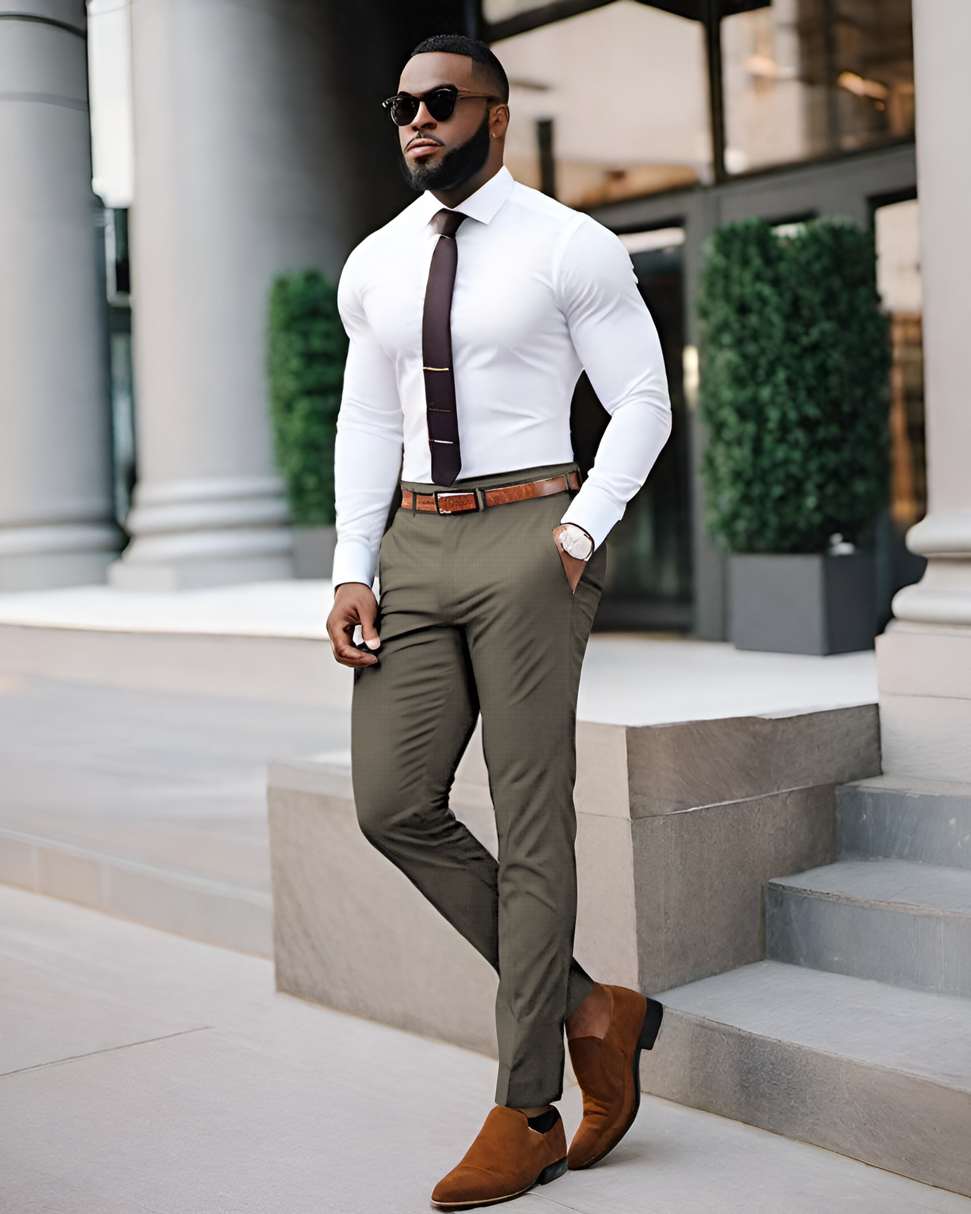 Professional Pants: Blue Gray