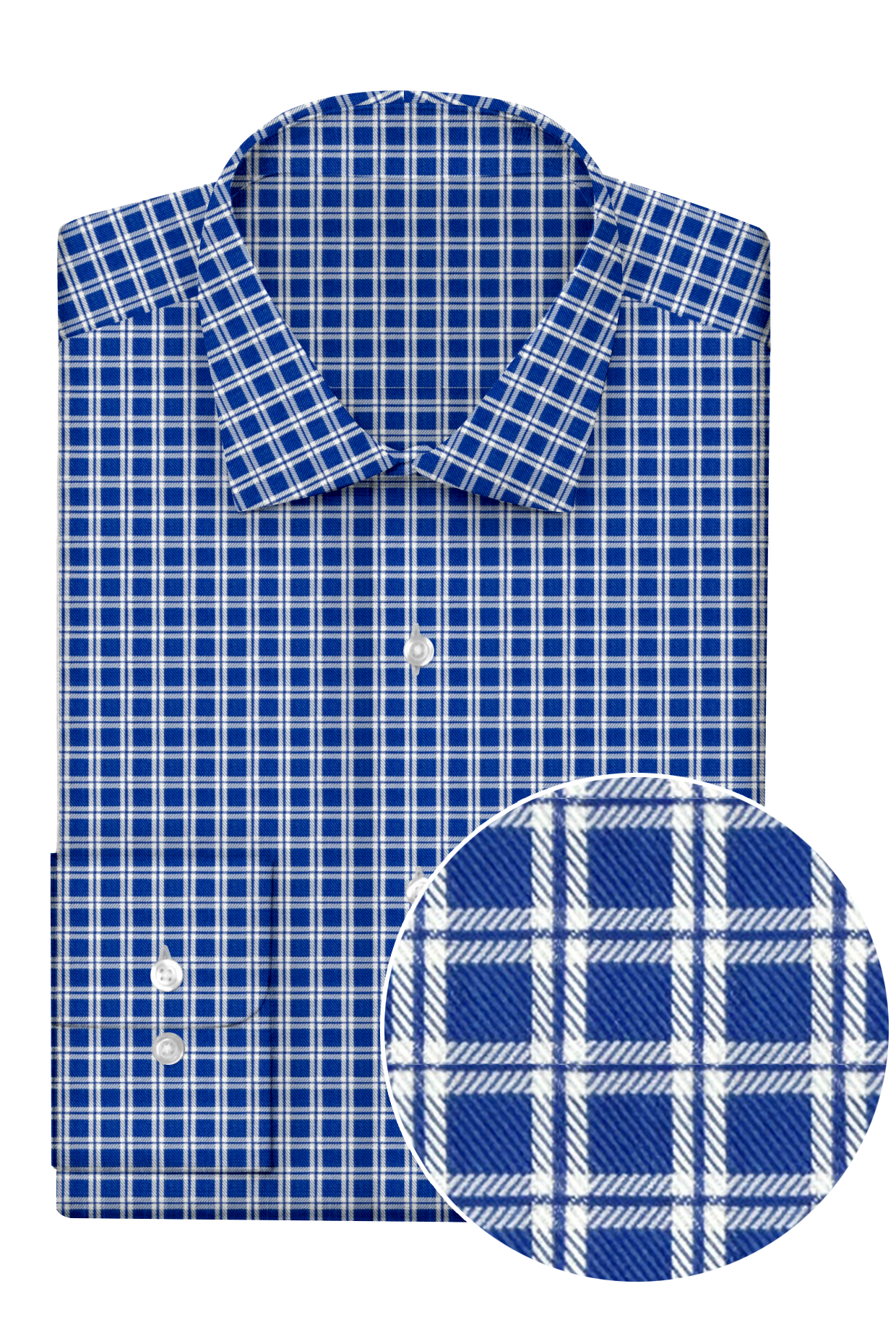 Professional Shirt: Blue - Double White Hatch