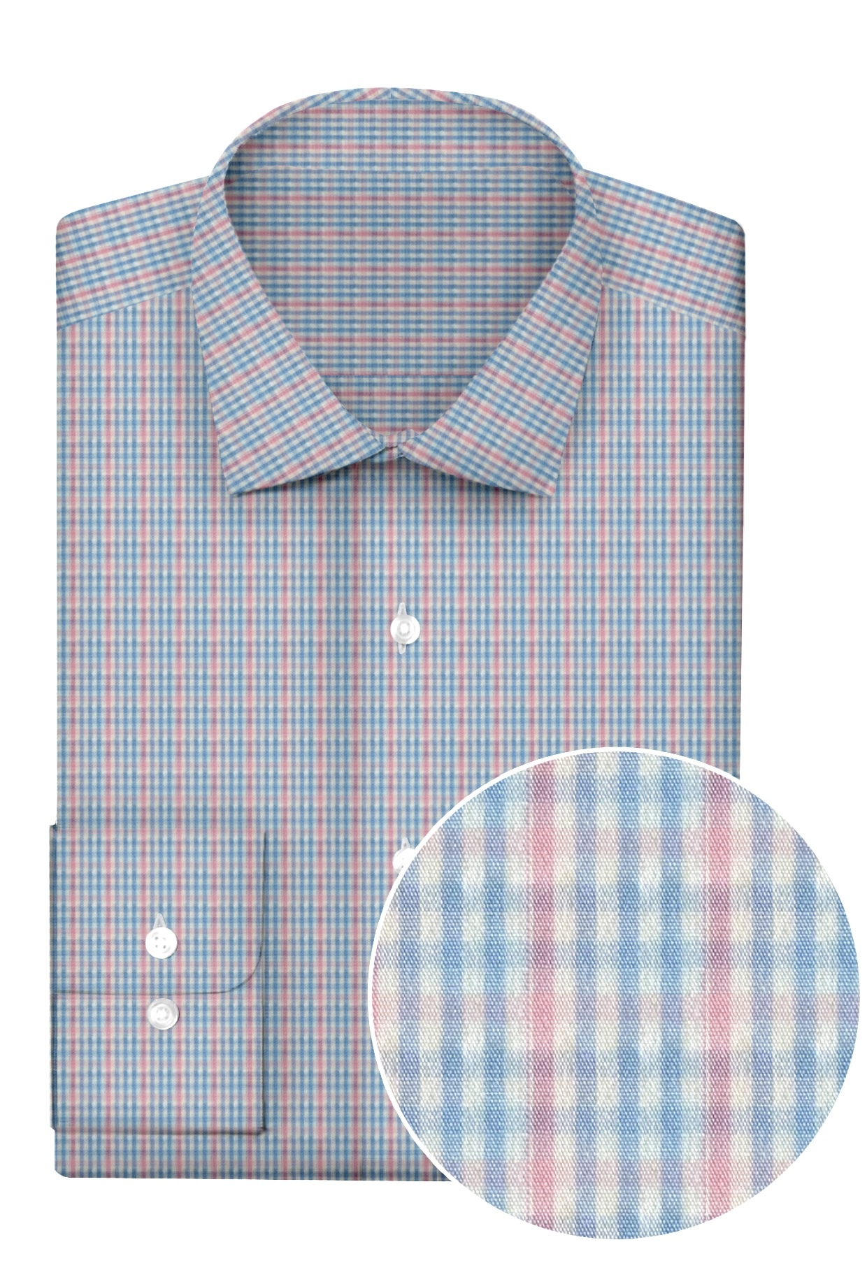 Professional Shirt: Blue - Pink/White Hatch