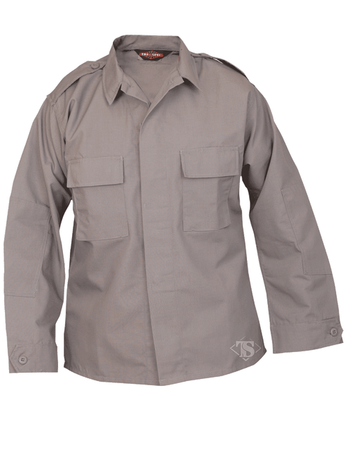 Tru-Spec 1374 Gray 6.5 oz. 65/35 Vat Dyed Polyester/Cotton Rip-Stop Long Sleeve Tactical Shirt