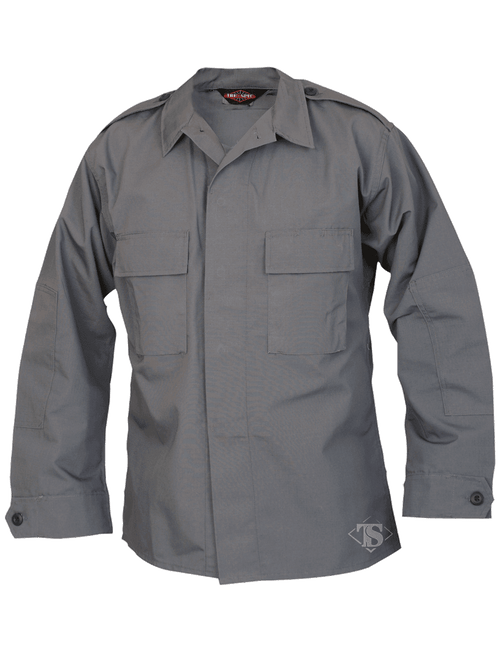 Tru-Spec 1376 Charcoal 6.5 oz. 65/35 Vat Dyed Polyester/Cotton Rip-Stop Long Sleeve Tactical Shirt