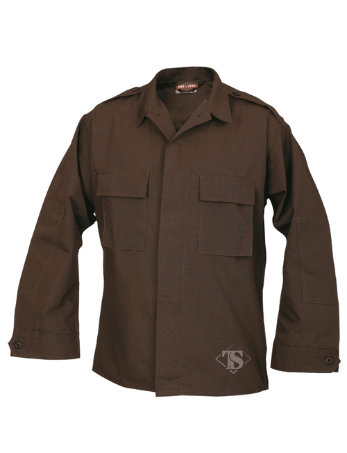 Tru-Spec 1384 Brown 6.5 oz. 65/35 Vat Dyed Polyester/Cotton Rip-Stop Long Sleeve Tactical Shirt