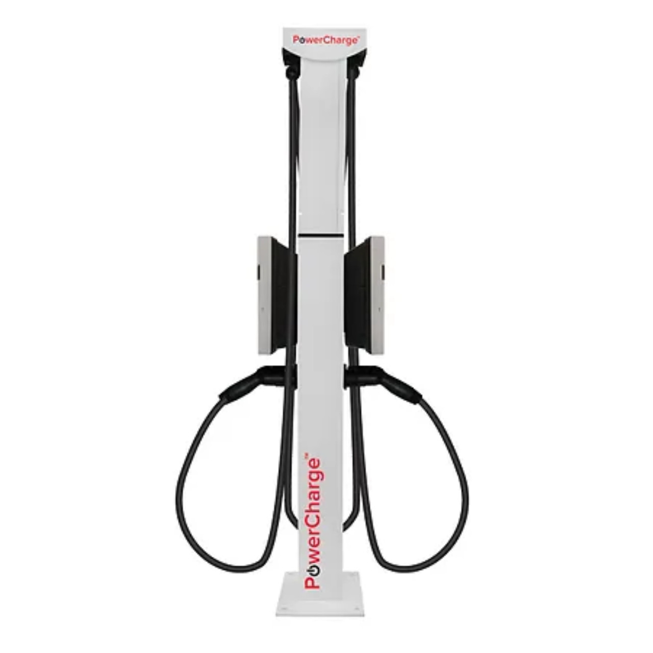 PowerCharge Energy 80A Level 2 RFID Access EV Charger w/Dual Units & Retractor Pedestal