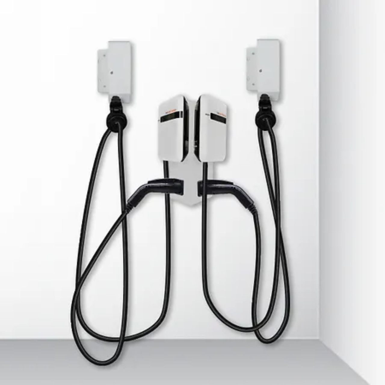 PowerCharge Energy 48A Level 2 Networked EV Charger w/Dual Units & Retractors