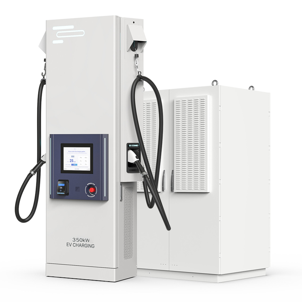 EVSIS 350kW Level 3 DC EV Fast Charger & Pedestal Unit w/Power Cabinet