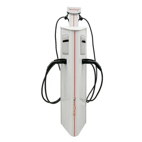 PowerCharge Pro-Lightning 40A Level 2 Open-Access EV Charger w/Dual Units & Retractor Pedestal