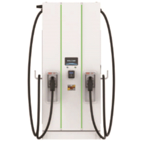 MES ZR Series 120kW Level 3 DC Dual Port EV Fast Charger & Pedestal Unit
