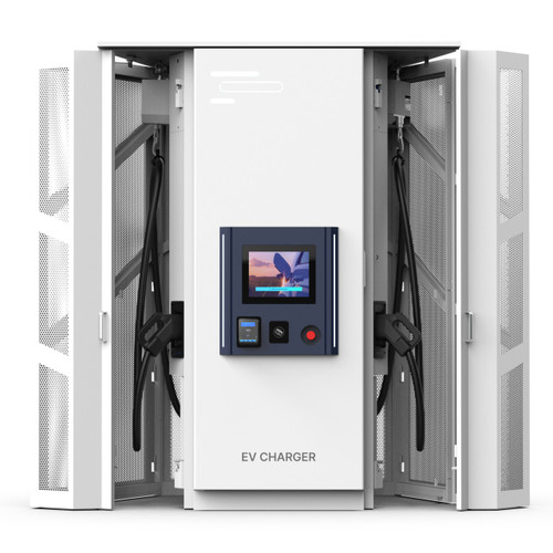 EVSIS 240kW Level 3 DC EV Fast Charger & Anti-Theft Pedestal Unit Open