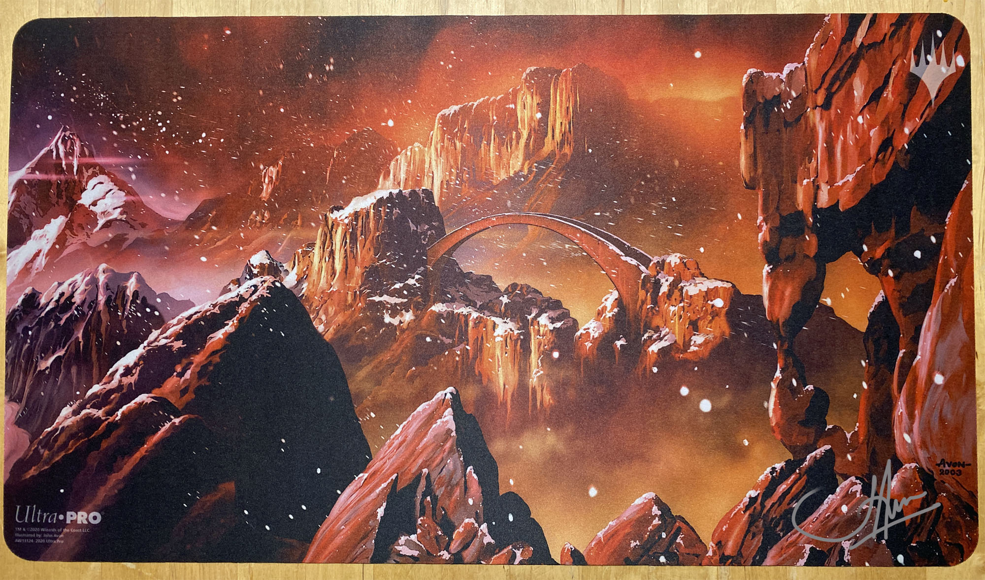 MTG 山 John Avon サイン入り プレイマット Unhinged Mountain Playmat (SIGNED)