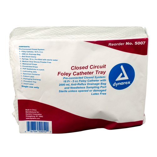 Closed Circuit Foley Catheter Tray - Sterile 18 FR