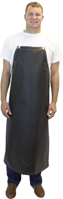 14 Oz. 36â€x48â€ Medium Weight Black Hycar Apron, Four Grommets & String Ties, 12/CS