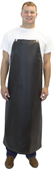 18 Oz. 36â€x45â€ Heavy Weight Black Neoprene Apron, Four Grommets & String Ties, 12/CS