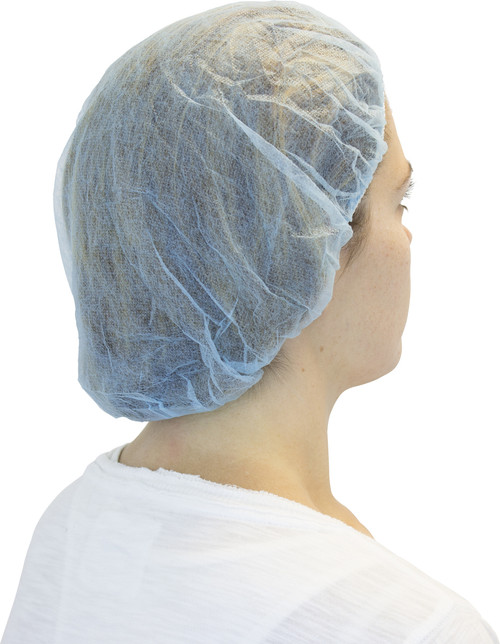 24â€ Blue Pleated Bouffant, 100/BG 10BG/CS