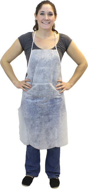 28â€x36â€ White Polypropylene Apron, 100/Case