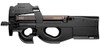 Muzzle left of Tokyo Marui P90 Airsoft electric sub machine gun