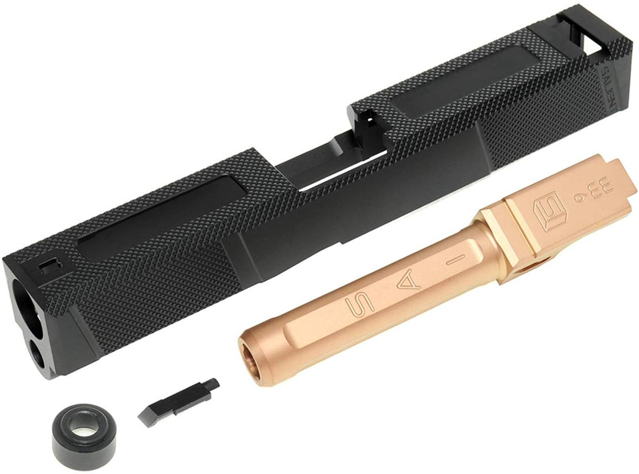 GUNS MODIFY set of G19 SA Tier1UT Style Aluminum Slide & Box Flute Stainless Barrel Rose Gold