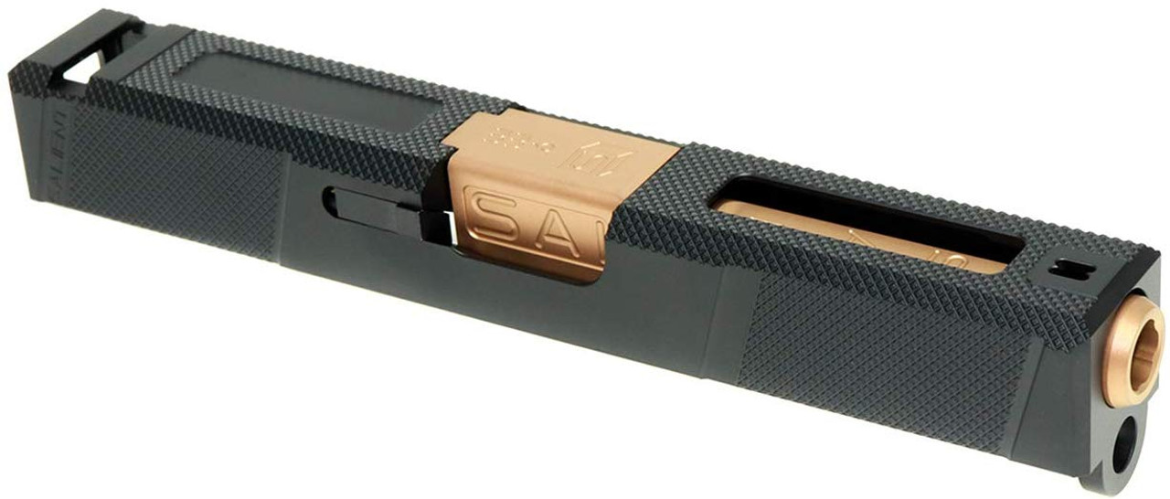 GUNS MODIFY set of G19 SA Tier1UT Style Aluminum Slide & Box Flute Stainless Barrel Rose Gold