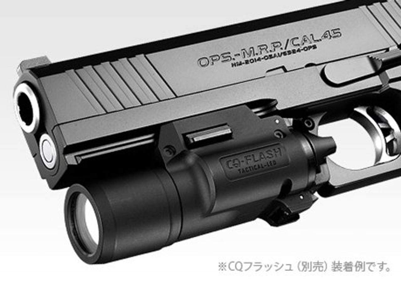 CQ FLASH (sold separately) is mounted on Tokyo Marui Hi-CAPA E Airsoft Electric hand Gun