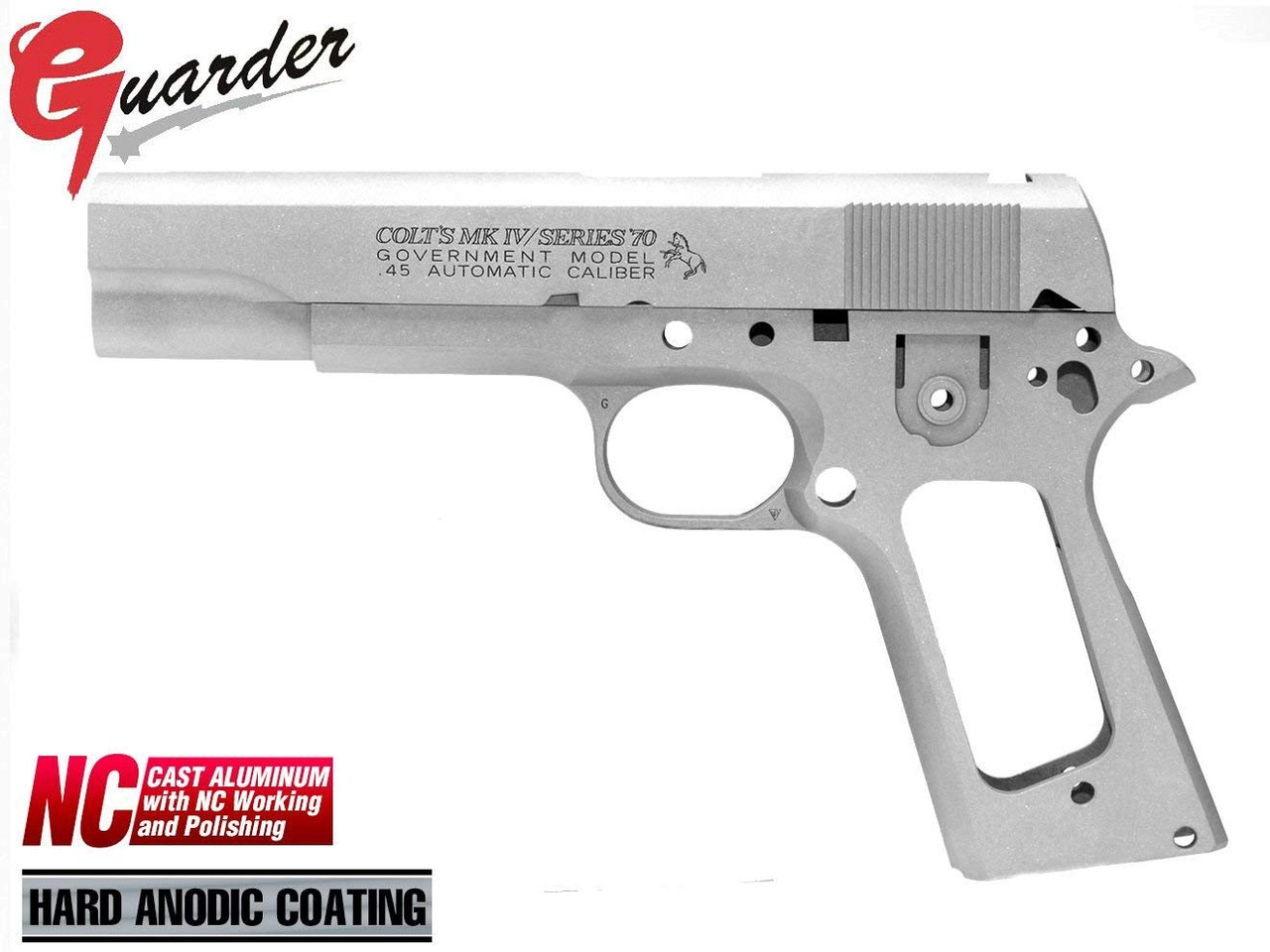 GUARDER COLT 1911 Series 70's Aluminum Slide & Frame Silver *Pistol is not included