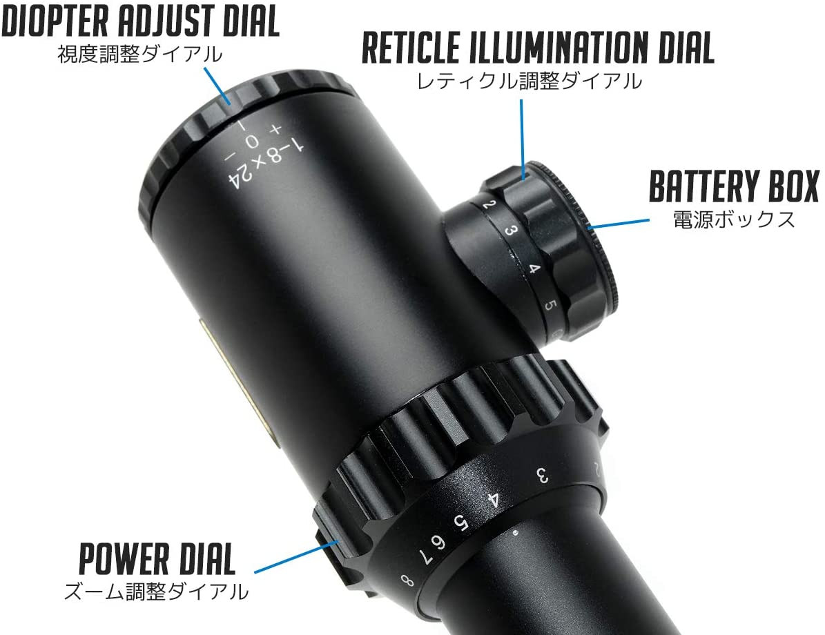 Vision King 1-8x24DL CQB Scope Gen1 w / Illumination Nitroine