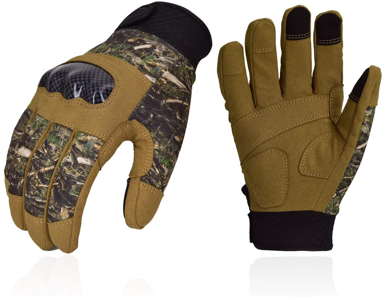 Vgo Twin Pack Men's Sabbage Glove Camouflage Full Finger Gloves Hunting Camouflage