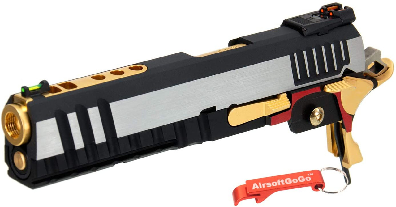 HI-CAPA 5.1 IPSCバージョン ARMORER WORKS IPSC slide set (silver + black + gold) WE