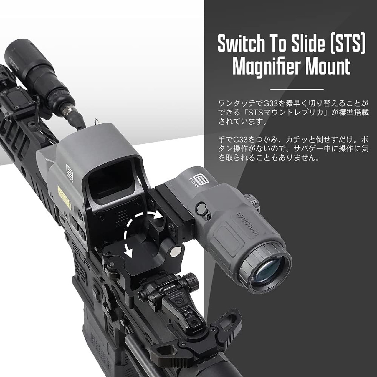 EVOLUTION GEAR EOTech Type EXPS3-0 Holosight u0026 G33 Magnifier Replica Set  Dot Sight Dat Sight Booster (Gray) - Airsoft Shop Japan