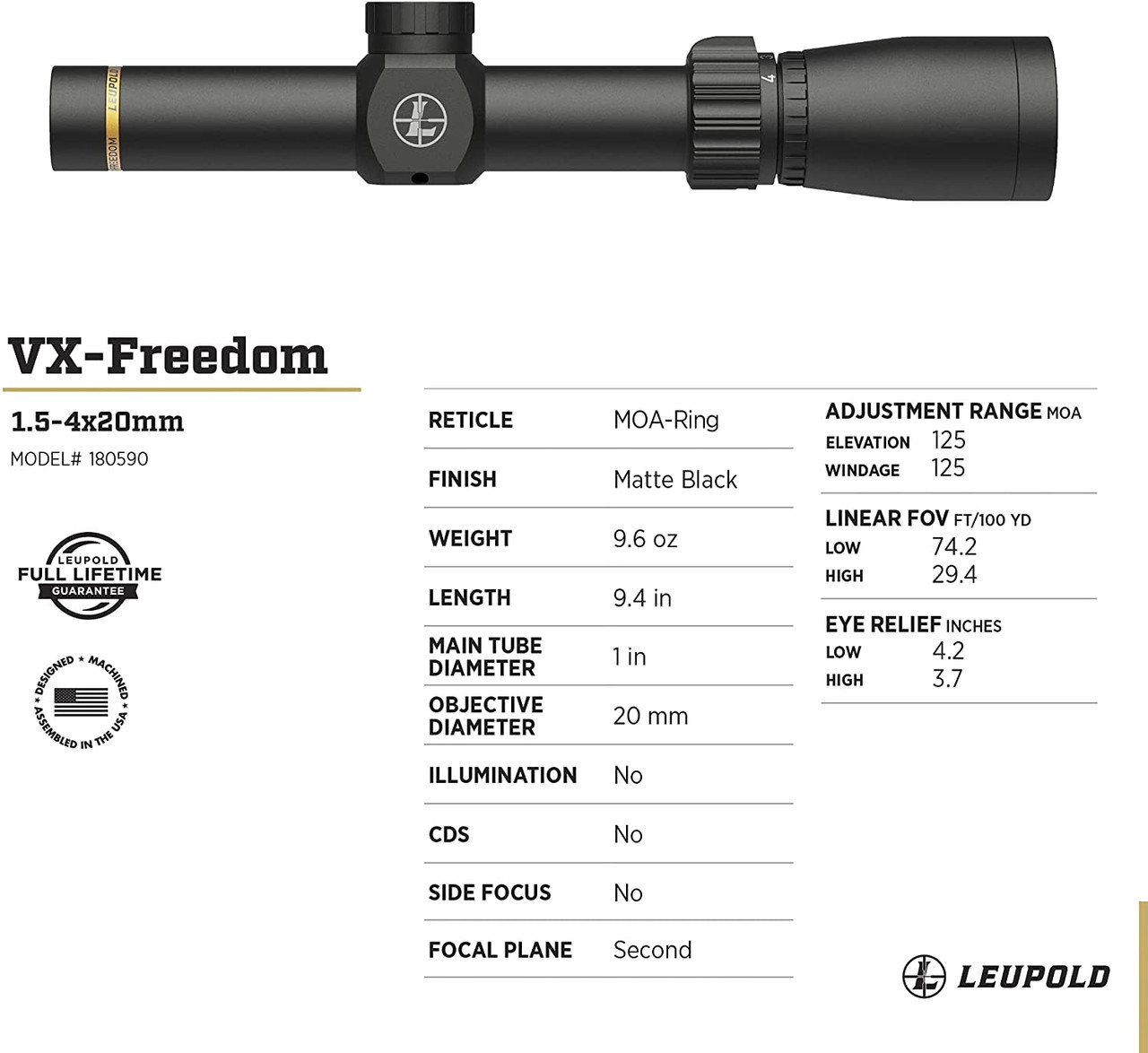 高評価の贈り物 シウス正規輸入品 Leupold リューポルド VX-FREEDOM