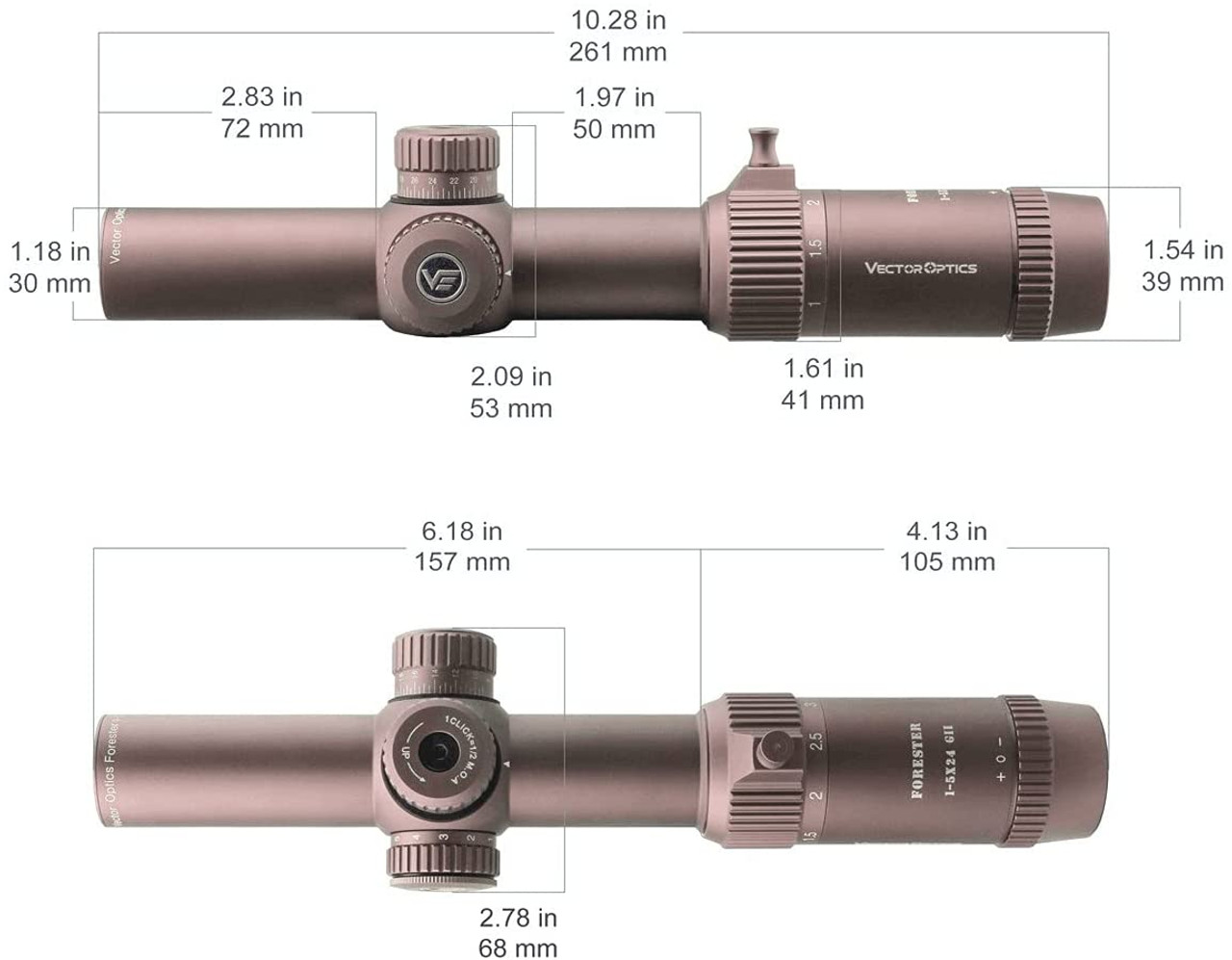 Vector Optics Forester 1-5x24SFP GenII FDE Riflescope SCOC-32