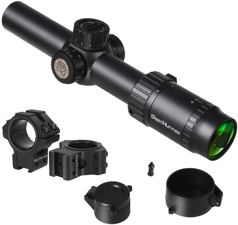 WestHunter Optics HD 1-6X24 IR Hunting Rifle Scope, 30mm, Red