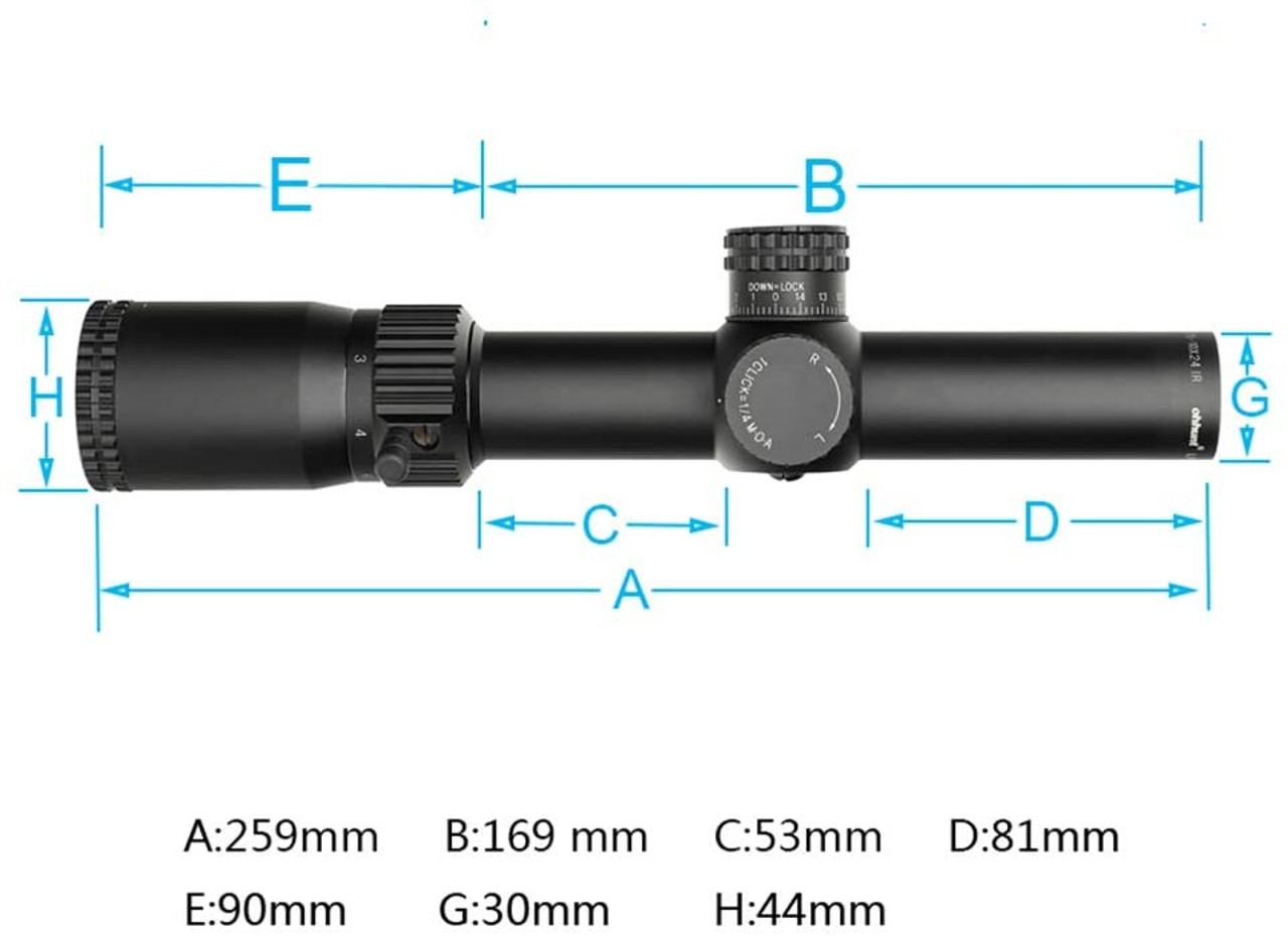 ohhunt LR WA 1.75-10x24 rifle scope 1.75-10x variable zoom hunting scope with 20mm mount ring 