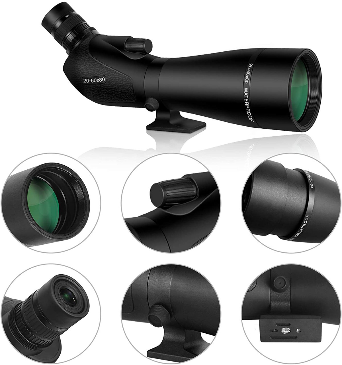 SOLOMARK 20-60x80 Fieldscope Spotting Scope Monocular Telescope