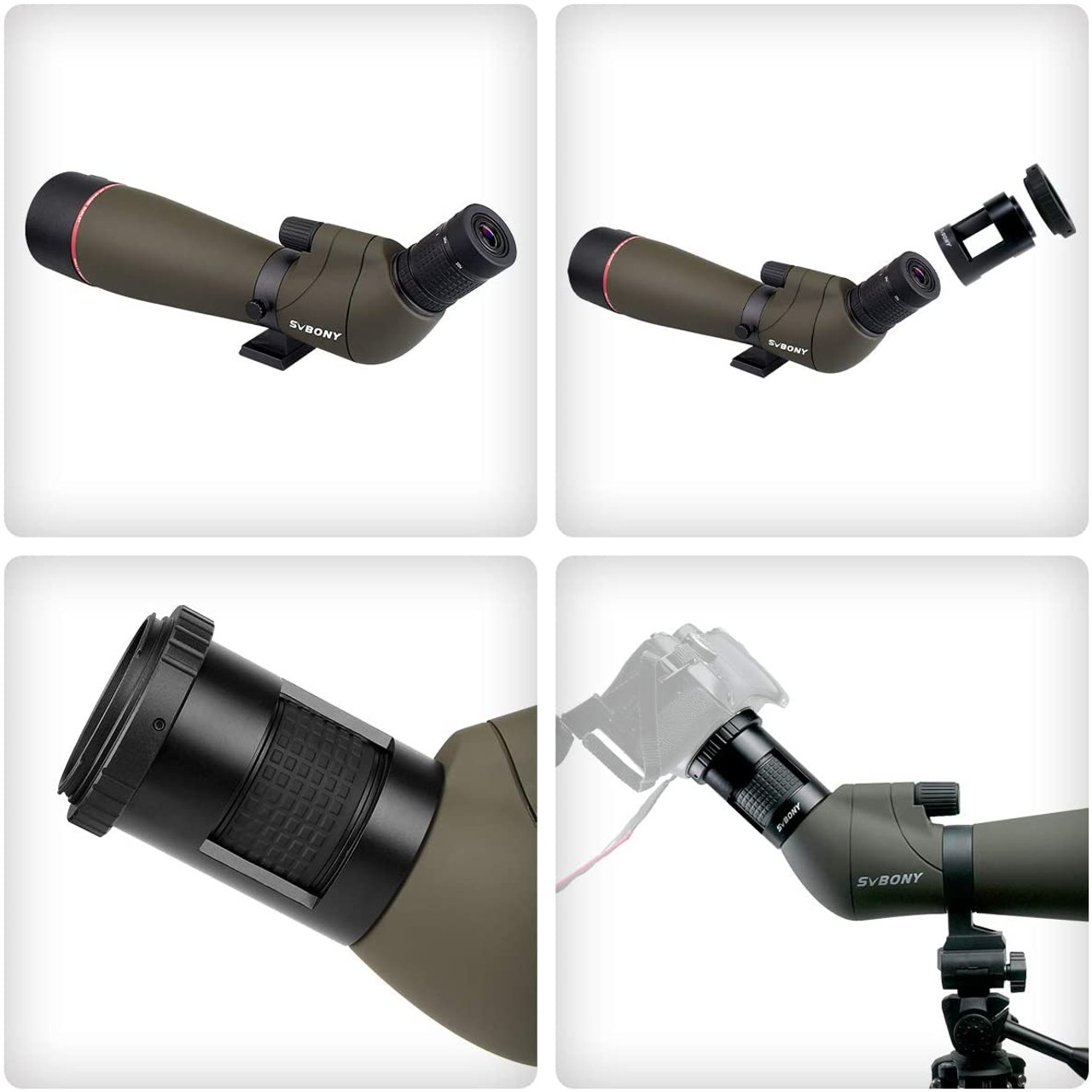 SVBONY SV13 20-60X80 Fieldscope Telescope Monocular High