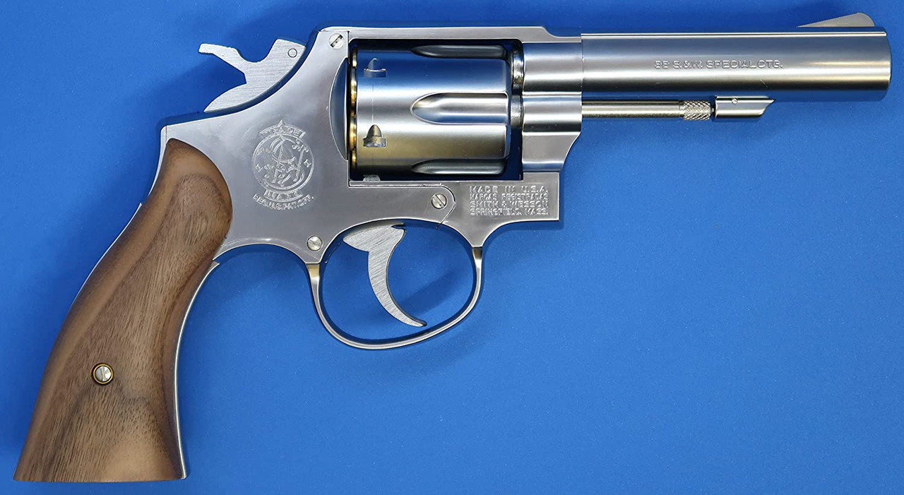 Marushin M64 Silver ABS Smooth Wooden Grip Gas Revolver