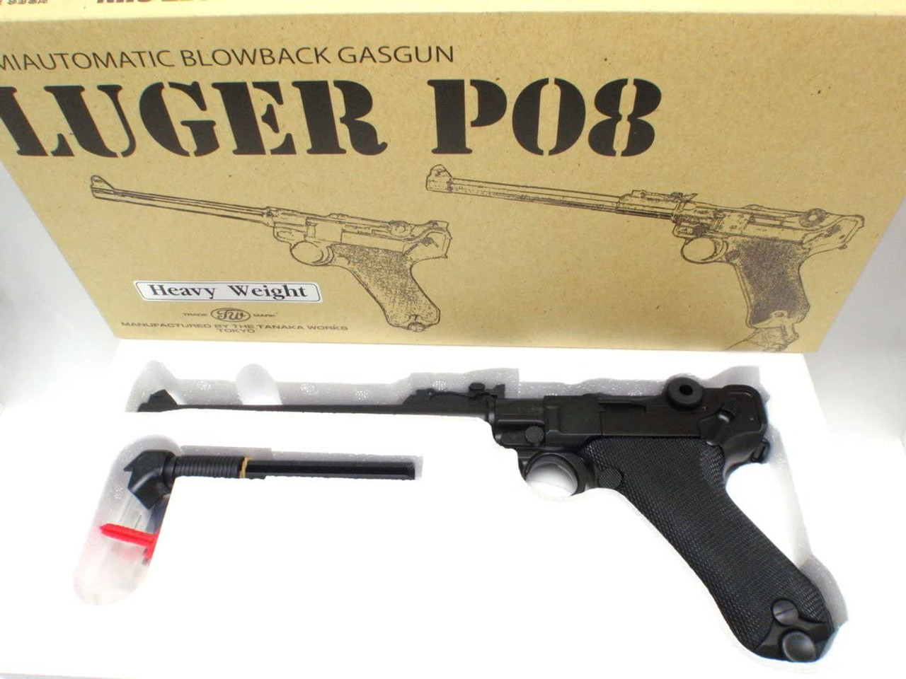 Tanaka German Army Luger P08 HW 8 inch blowback Airsoft gas gun 