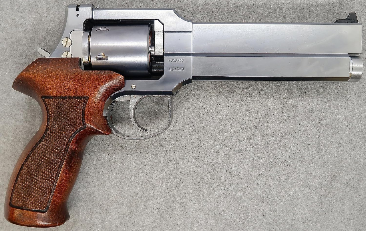 Marushin Mateba 6 inch silver ABS wooden grip gas revolver Airsoft gun